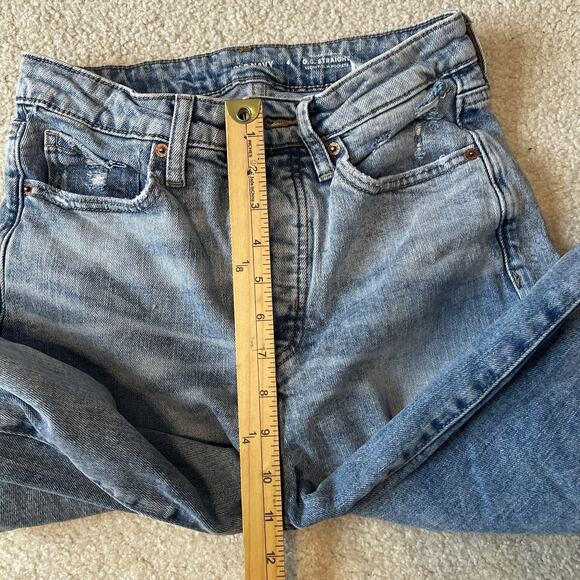 Old Navy Womens Jeans Size 4 High Rise O.G. Straight Blue Denim Light Wash 27x26 - Picture 10 of 11